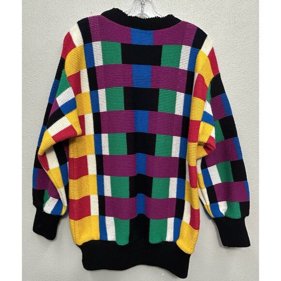 Vintage Flyer Sportswear Knit Sweater Men's Medium USA Made Cosby 80s 90s - Picture 2 of 4